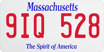 MA license plate 9IQ528