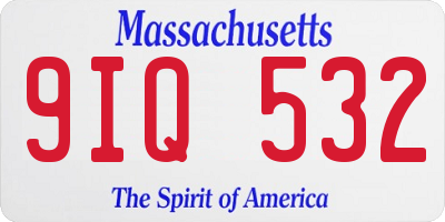 MA license plate 9IQ532