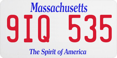 MA license plate 9IQ535