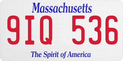 MA license plate 9IQ536