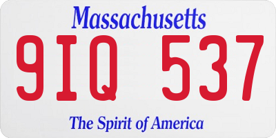 MA license plate 9IQ537