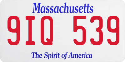 MA license plate 9IQ539
