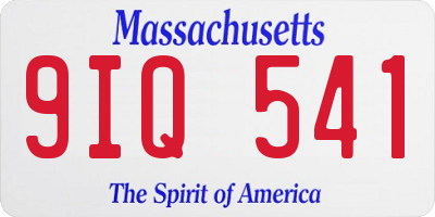 MA license plate 9IQ541