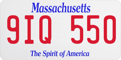 MA license plate 9IQ550