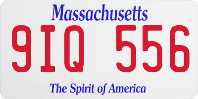 MA license plate 9IQ556