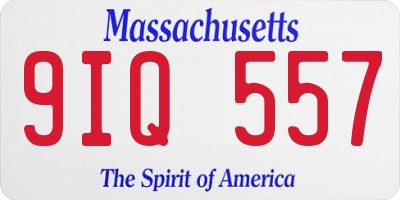 MA license plate 9IQ557