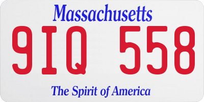 MA license plate 9IQ558