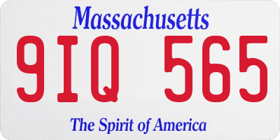 MA license plate 9IQ565