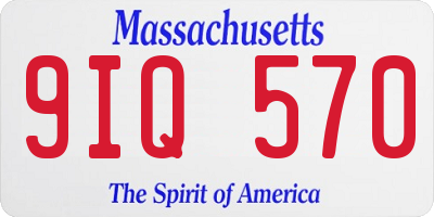 MA license plate 9IQ570