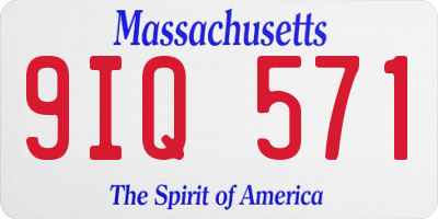 MA license plate 9IQ571