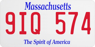 MA license plate 9IQ574