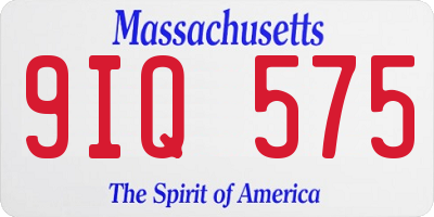 MA license plate 9IQ575
