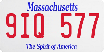 MA license plate 9IQ577