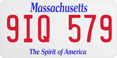 MA license plate 9IQ579
