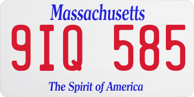 MA license plate 9IQ585