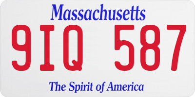 MA license plate 9IQ587