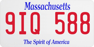 MA license plate 9IQ588