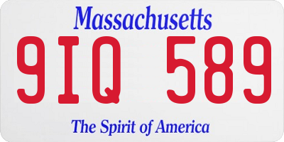 MA license plate 9IQ589