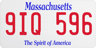 MA license plate 9IQ596