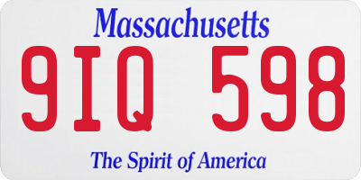 MA license plate 9IQ598