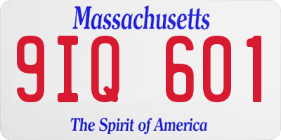 MA license plate 9IQ601