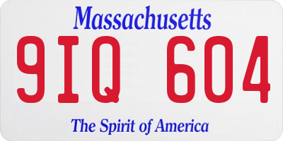 MA license plate 9IQ604
