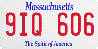 MA license plate 9IQ606