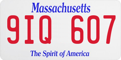 MA license plate 9IQ607