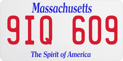 MA license plate 9IQ609