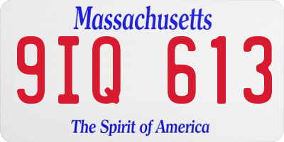 MA license plate 9IQ613