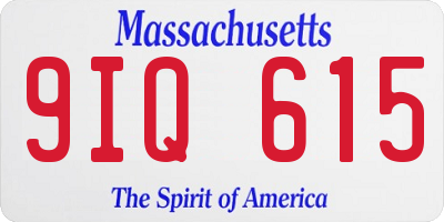 MA license plate 9IQ615
