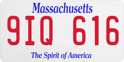 MA license plate 9IQ616