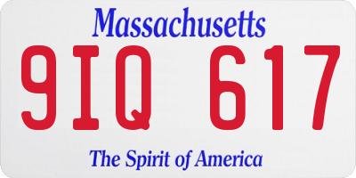 MA license plate 9IQ617