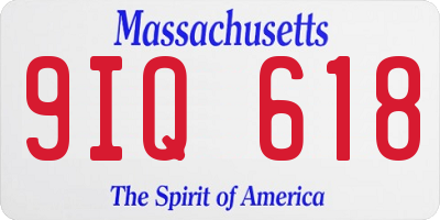 MA license plate 9IQ618