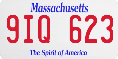 MA license plate 9IQ623