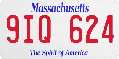 MA license plate 9IQ624