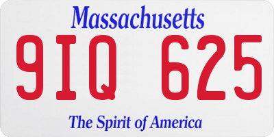 MA license plate 9IQ625
