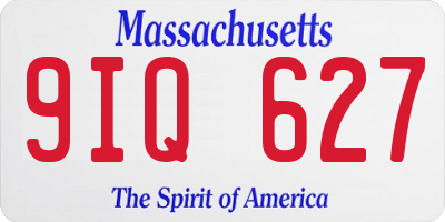 MA license plate 9IQ627