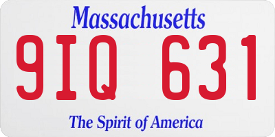 MA license plate 9IQ631