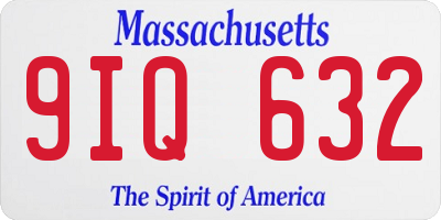 MA license plate 9IQ632