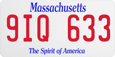 MA license plate 9IQ633