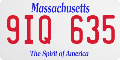 MA license plate 9IQ635
