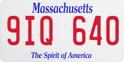 MA license plate 9IQ640
