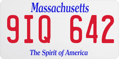 MA license plate 9IQ642