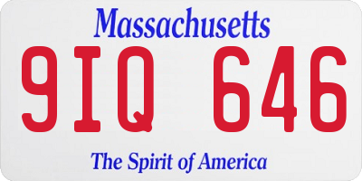 MA license plate 9IQ646