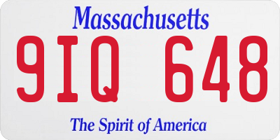 MA license plate 9IQ648