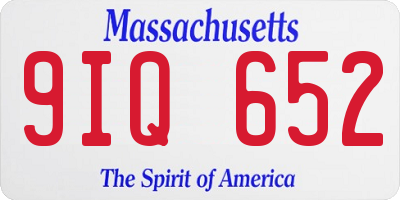 MA license plate 9IQ652