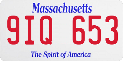 MA license plate 9IQ653