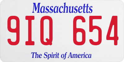 MA license plate 9IQ654