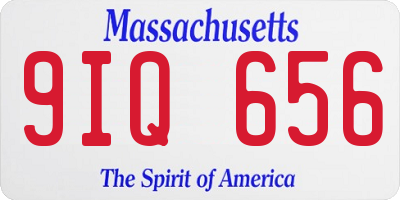 MA license plate 9IQ656